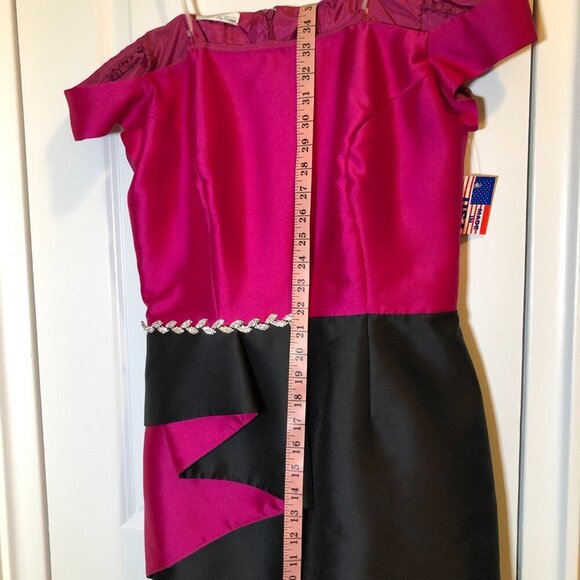 Ideas by Barbara Mini Gown Style# 8870 Hot Pink Black Size M NWT - Picture 9 of 11